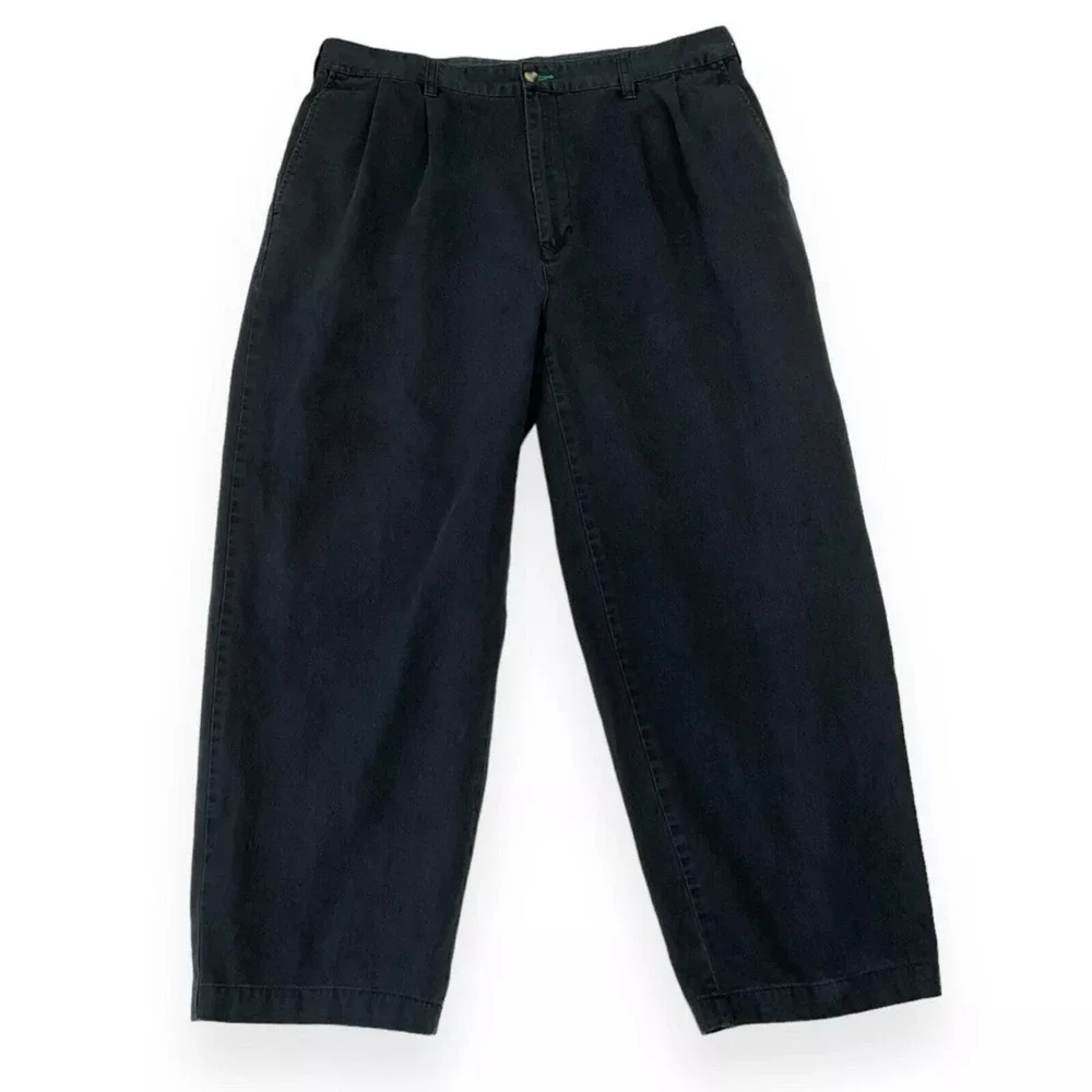 Tommy Hilfiger Golf Pants Men 30 (ACTUAL 35x27) Black Vintage Chino Twill Casual